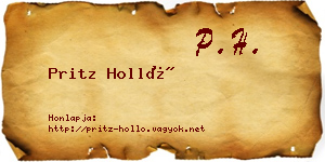 Pritz Holló névjegykártya